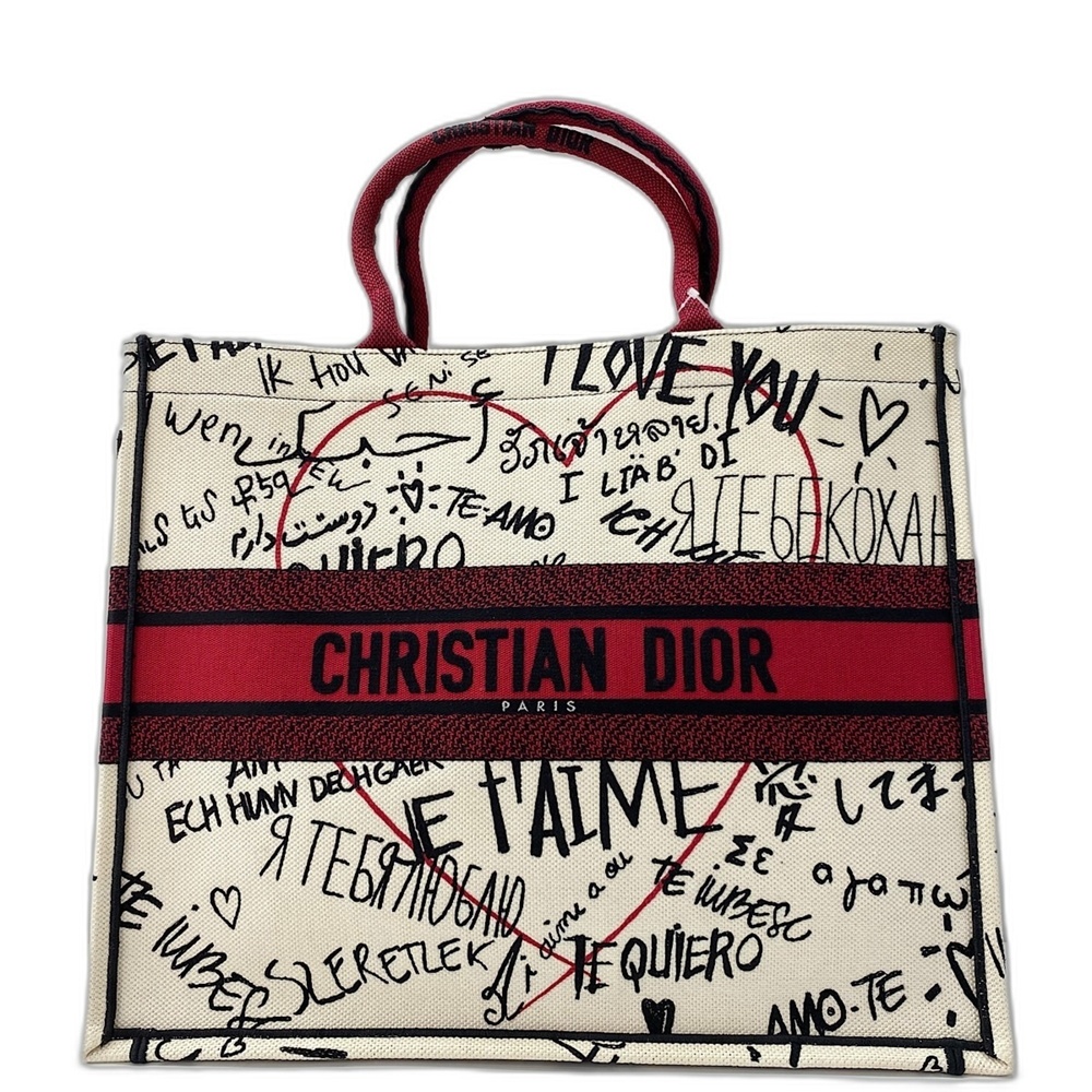 Christian Dior Amour Book Tote Bag, White